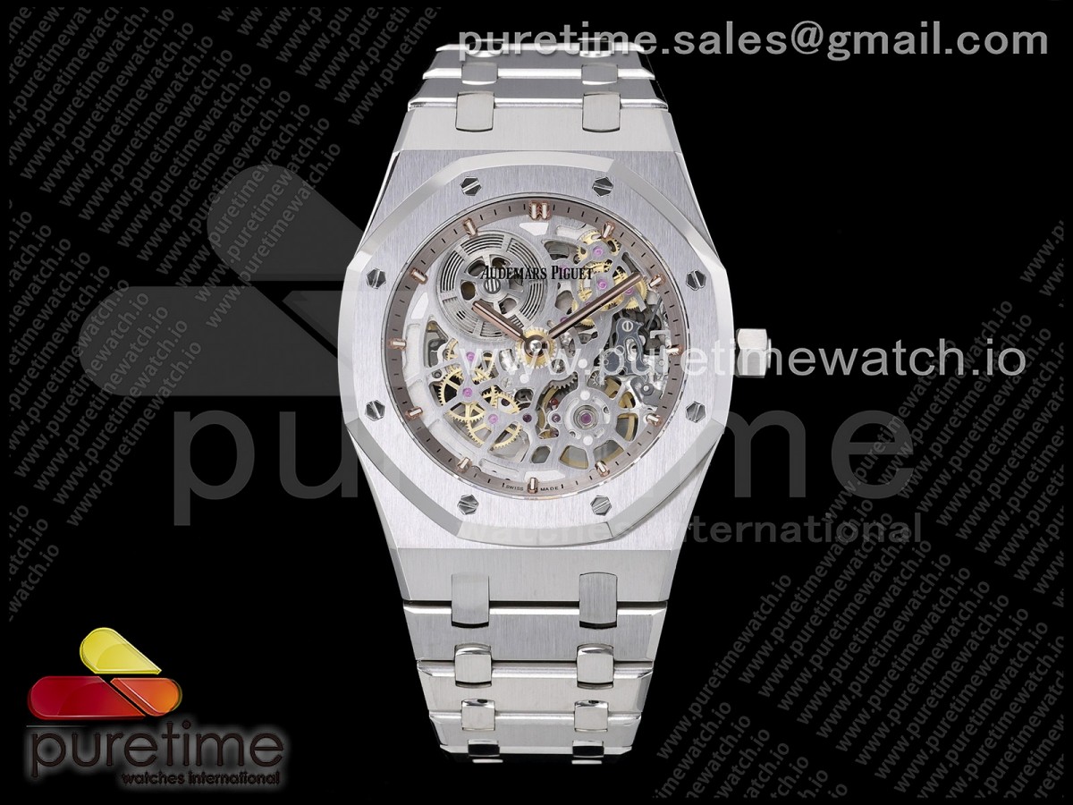 ZF 오데마피게 로얄오크 16204 오픈워크 스켈레톤다이얼 스틸브레이슬릿 Royal Oak Openworked 16204 SS ZF 1:1 Best Edition Skeleton Dial on SS Bracelet A7124