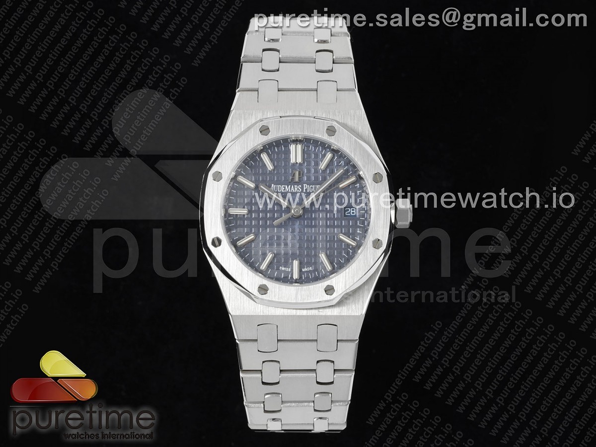 NTF 오데마피게 로얄오크 레이디 블루다이얼 스틸브레이슬릿 Royal Oak 77351 Ladies SS NTF Best Edition Blue Dial on SS Bracelet A5800