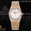 NTF 오데마피게 로얄오크 레이디 로즈골드 다이아베젤 화이트다이얼 스틸브레이슬릿 Royal Oak 77351 Ladies RG NTF Best Edition White Dial Diamonds Bezel on RG Bracelet A5800