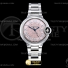 3KF 까르띠에 발롱블루 33  핑크다이얼 스틸브레이슬릿 Balon Bleu Ladies 33mm SS/SS Pink 3KF Cal 076