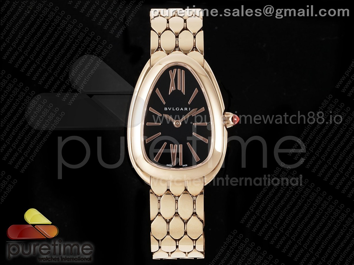 BVF 불가리 세르펜티 세두토리 로즈골드 블랙다이얼 스틸브레이슬릿 Serpenti Seduttori RG BVF 1:1 Best Edition Black Dial on RG Bracelet ETA Quartz