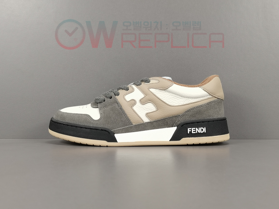 펜디 매치 스웨이드 로우탑 스니커즈 그레이 FENDI Sneakers MATCH 7E1493AI1NF1IJF