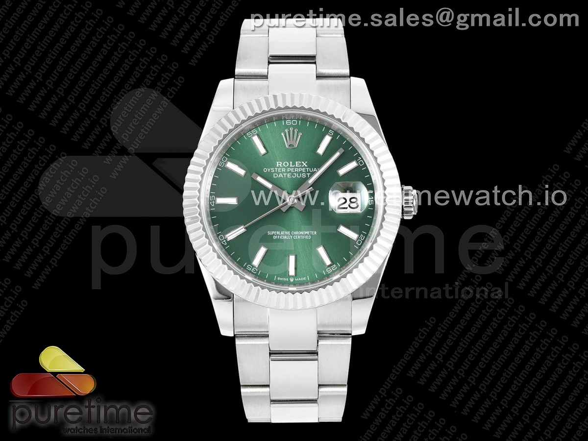 DIWF 롤렉스 데이저스트41 그린다이얼 오이스터브레이슬릿 데젓41 DateJust 41 126334 DIWF 1:1 Best Edition 904L Steel Green Sundust Dial on Oyster Bracelet SA3235