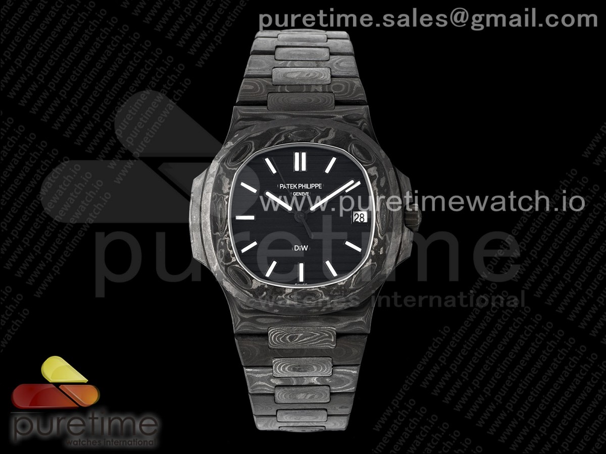 DIWF 파텍필립 노틸러스 5711 DIW카본 블랙다이얼 카본브레이슬릿 Nautilus 5711 DIW Carbon DIWF 1:1 Best Edition Black Textured Dial on Carbon Bracelet 324CS