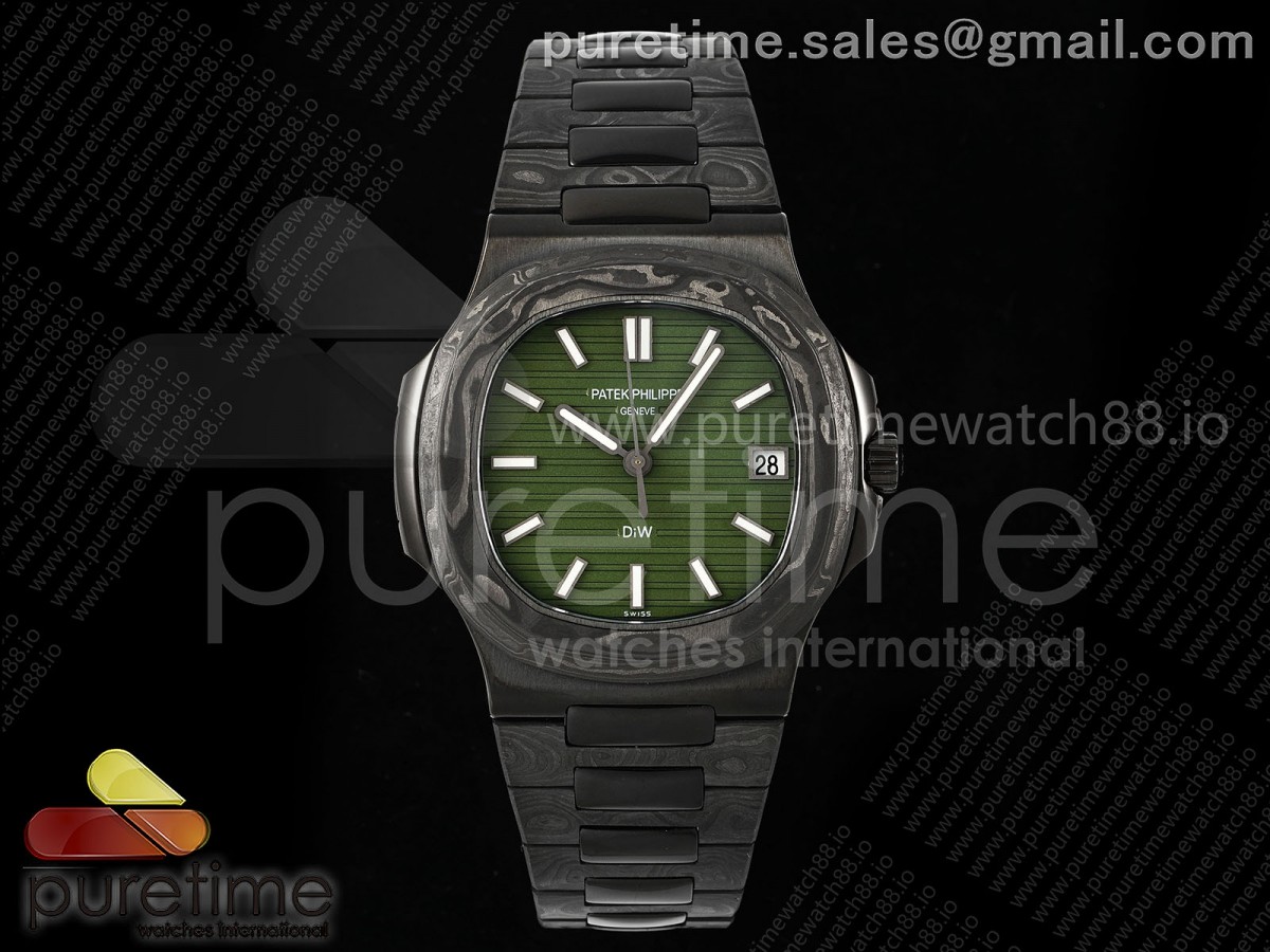 DIWF 파텍필립 노틸러스 5711 DIW 카본 그린다이얼 카본브레이슬릿  Nautilus 5711 DIW Carbon DIWF 1:1 Best Edition Green Textured Dial on Carbon Bracelet 324CS