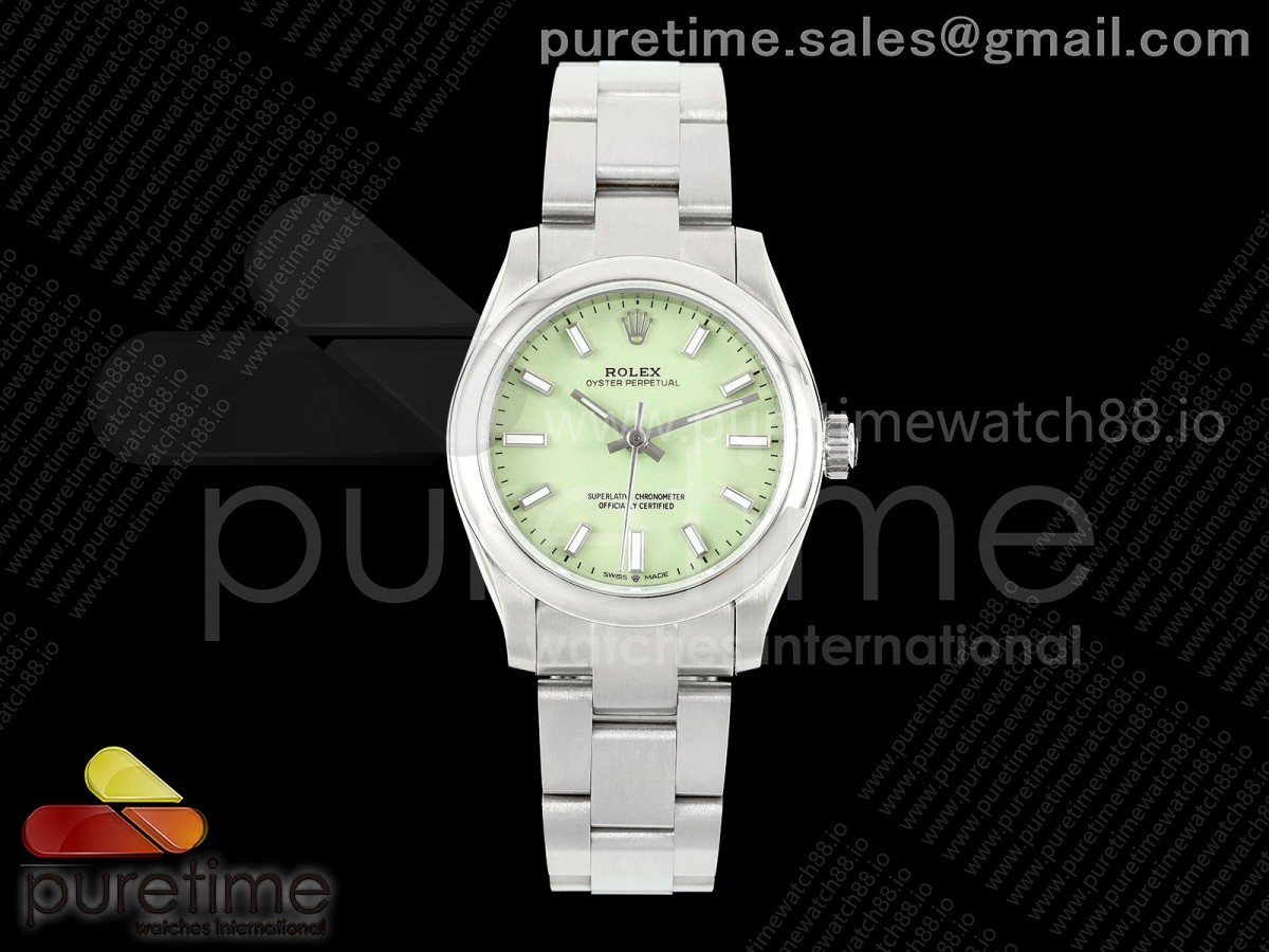DIWF 롤렉스 오이스터 퍼페츄얼 31미리 피스타치오다이얼 스틸브레이슬릿 Oyster Perpetual 31mm 277200 DIWF Best Edition Pistachio Dial on SS Bracelet A2232
