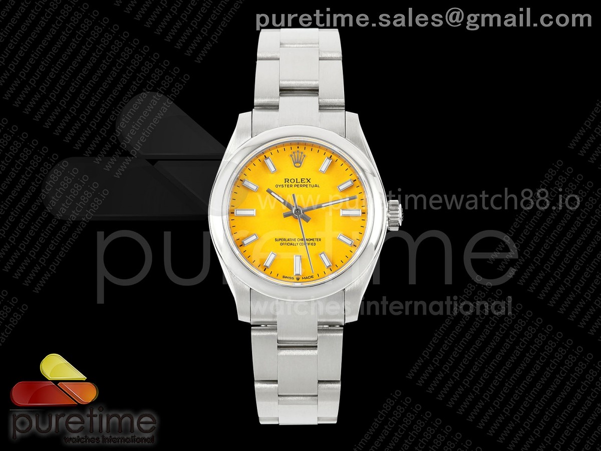 DIWF 롤렉스 오이스터 퍼페츄얼 31미리 옐로우다이얼 스틸브레이슬릿  Oyster Perpetual 31mm 277200 DIWF Best Edition Yellow Dial on SS Bracelet A2232