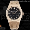 APSF V2 오데마피게 로얄오크 15500 로즈골드 블랙다이얼 스틸브레이슬릿 Royal Oak 15500 RG APSF 1:1 Best Edition Black Dial on RG Bracelet SA4302 Super Clone V2 (SW Dial)