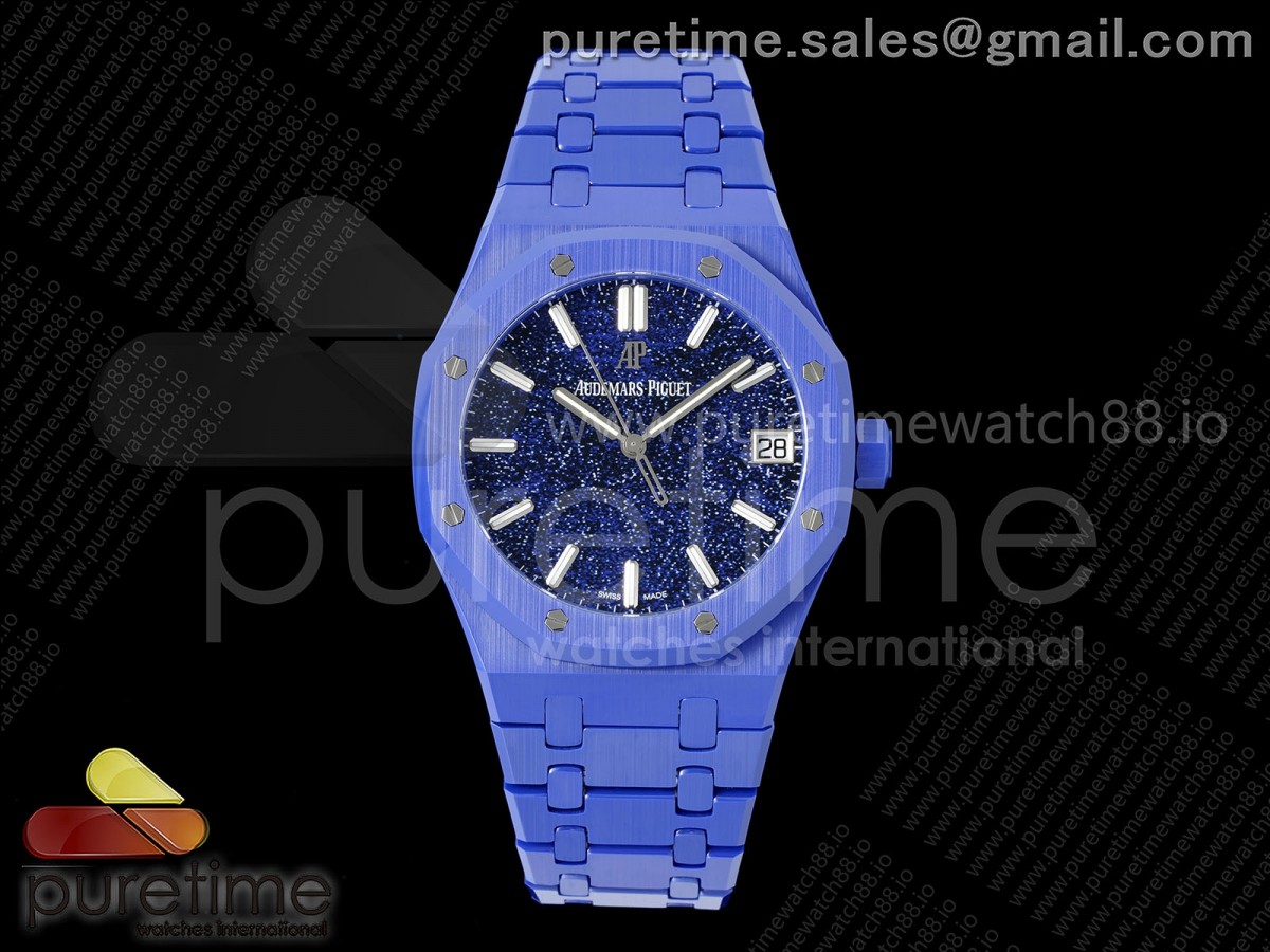 APSF 오데마피게 로얄오크 15500 블루세라믹 블루스타다이얼 세라믹브레이슬릿 Royal Oak 15500 Blue Ceramic APSF 1:1 Best Edition Blue Stars Dial on Black Ceramic Bracelet SA4302 Super Clone