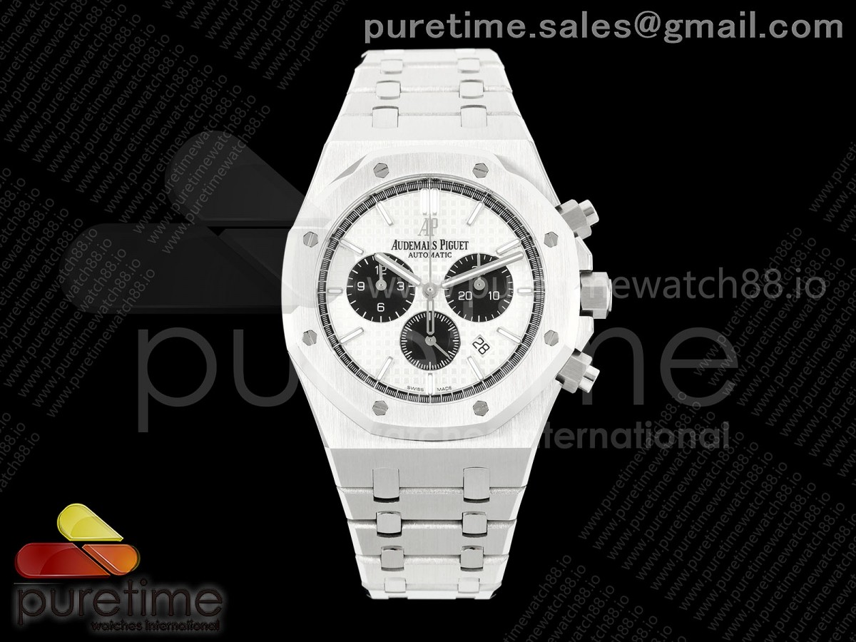 APSF 오데마피게 로얄오크 크로노 26331 화이트/블랙다이얼 스틸브레이슬릿  Royal Oak Chrono 26331 SS APSF 1:1 Best Edition White/Black Dial on SS Bracelet A2385