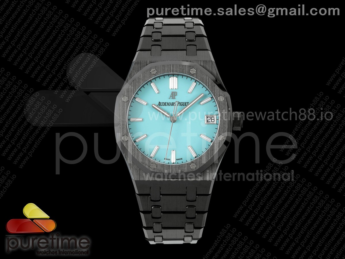 APSF 오데마피게 로얄오크 15500 블랙세라믹 티파니블루다이얼 세라믹브레이슬릿 Royal Oak 15500 Black Ceramic APSF 1:1 Best Edition Tiffany Blue Dial on Bracelet SA4302 Super Clone