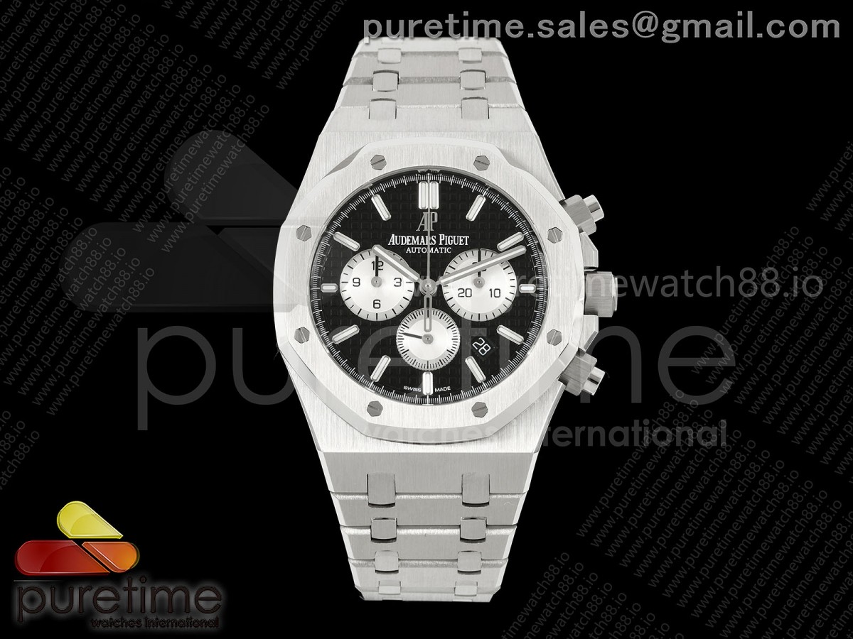 APSF 오데마피게 로얄오크 크로노 26331 블랙/화이트다이얼 스틸브레이슬릿 Royal Oak Chrono 26331 SS APSF 1:1 Best Edition Black/White Dial on SS Bracelet A2385