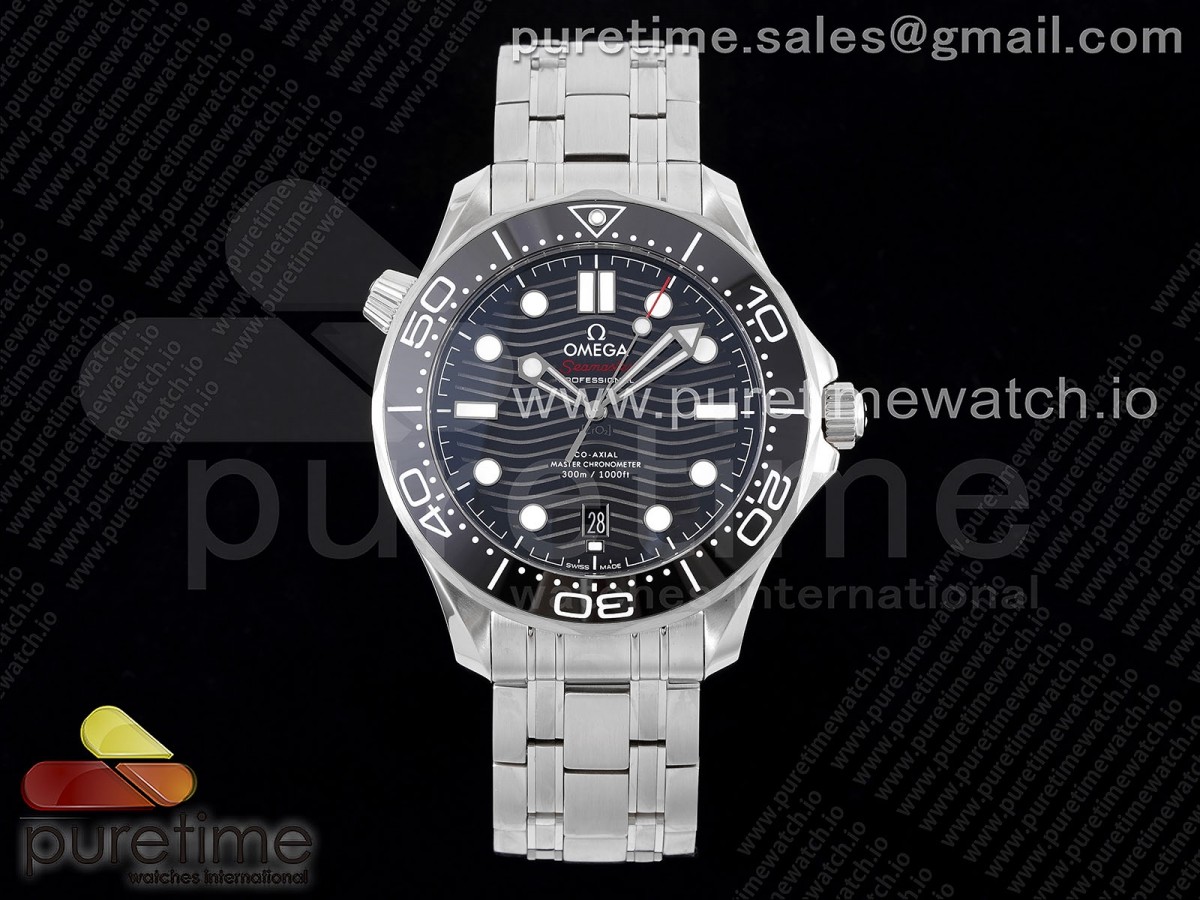 ZF 오메가 씨마스터 다이버300 블랙다이얼 스틸브레이슬릿 Seamaster Diver 300M ZF 1:1 Best Edition Black Ceramic Black Dial on SS Bracelet A8800