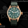 M+F IWC 빅파일럿43 스핏파이어 브론조 그린다이얼 그린가죽스트랩 Big Pilot 43 Spitfire Bronze IW329702 M+F 1:1 Best Edition on Green Leather Strap 8N24