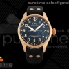 M+F IWC 빅파일럿43 미스터포터 브론조 블랙다이얼 블랙가죽스트랩 Big Pilot 43 "Mr Porter" Bronze IW329703 M+F 1:1 Best Edition on Black Leather Strap 8N24