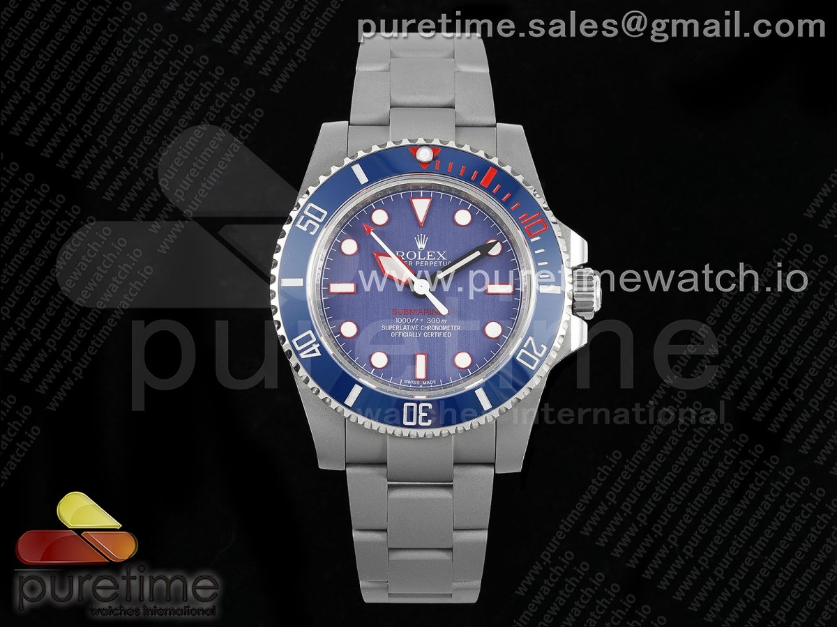 GMF 롤렉스 서브마리너 샌드블레스트 블루다이얼 스틸브레이슬릿 Submariner Sandblasted JDF Best Edition Blue Ceramic Bezel Blue Dial Dial on SS Bracelet SA3130