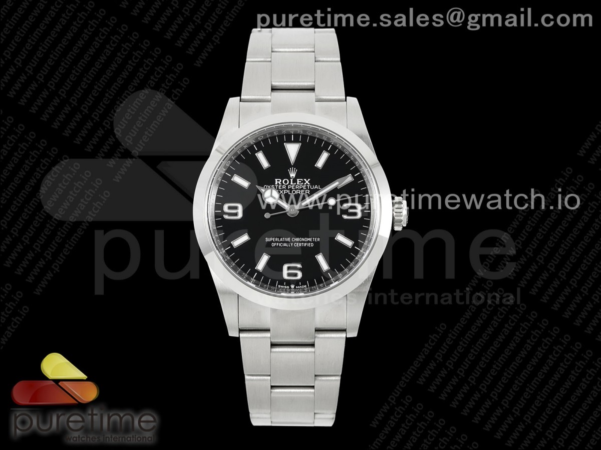 CLEANF 클린공장 롤렉스 익스플로러 36미리 블랙다이얼 스틸브레이슬릿 Explorer 124270 36mm 904L Steel Clean 1:1 Best Edition Black Dial on SS Bracelet VR3230