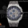 APSF 오데마피게 로얄오크 오프쇼어 44미리 세라믹베젤 그레이/블루다이얼 그레이러버스트랩 Royal Oak Offshore 44mm SS Black Ceramic Bezel APF 1:1 Best Edition Gray/Blue Dial on Gray Rubber Strap A3126