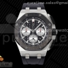 APF 오데마피게 로얄오크 오프쇼어 44미리 세라믹베젤 블랙/실버다이얼 블랙러버스트랩  Royal Oak Offshore 44mm SS Black Ceramic Bezel APF 1:1 Best Edition Black/Silver Dial on Black Rubber Strap A4401