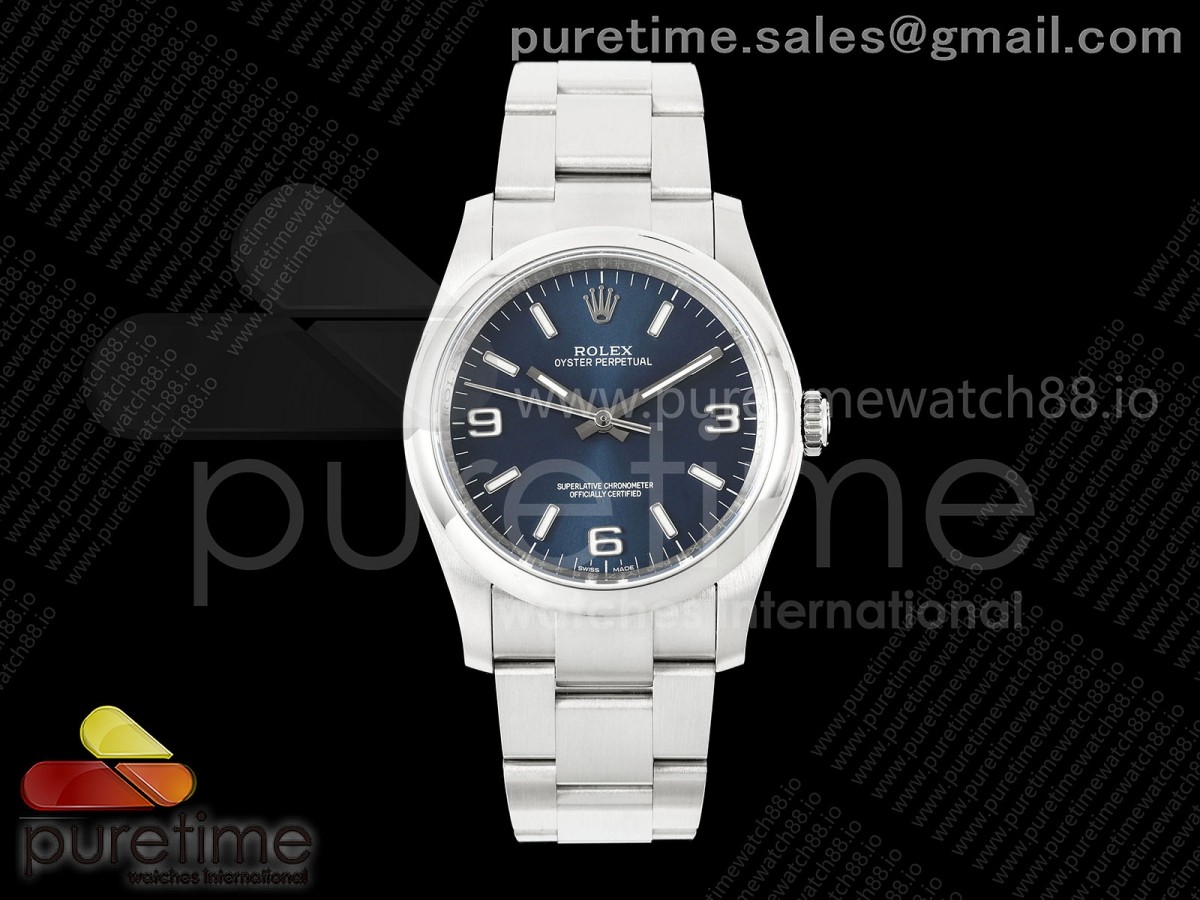 KRF 롤렉스 구오이스터 퍼페츄얼36 블루다이얼 스틸브레이슬릿  Oyster Perpetual 36 116000 KRF 1:1 Best Edition Blue Dial on SS Bracelet VR3130