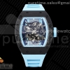BBRF V2 리차드밀 RM055 NTPT 블루스켈레톤다이얼 블루러버스트랩 RM055 NTPT BBR Best Edition Skeleton Blue Dial on Blue Rubber Strap Clone RMUL2