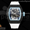 BBRF V2 리차드밀 RM055 NTPT 블루스켈레톤다이얼 화이트러버스트랩 RM055 NTPT BBR Best Edition Skeleton Blue Dial on White Rubber Strap Clone RMUL2