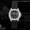 PPF 파텍필립 아쿠아넛 5267 다이아베젤 블랙다이얼 블랙러버스트랩 Aquanaut 5267 SS PPF 1:1 Best Edition Black Textured Dial on Black Rubber Strap Ronda Quartz