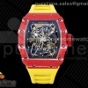 T+F 리차드밀 RM035 레드카본케이스 스켈레톤다이얼 옐로우러버스트랩 RM035 Red Carbon T+F Best Edition Skeleton Dial on Yellow Rubber Strap Clone RMUL2