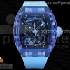 RMF 리차드밀 RM035 트랜스페런트 블루투명케이스 스켈레톤다이얼 블루러버스트랩 RM035 Blue Transparent RMF Best Edition Skeleton Dial on Blue Rubber Strap Clone RMUL2
