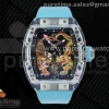 RMF 리차드밀 RM51 뚜르비옹 투명케이스 타이거/드레곤다이얼 블루러버스트랩  RM51 Transparent Tourbillon RMF Best Edition Tiger/Dragon Dial on Blue Rubber Strap