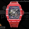 T+F 리차드밀 RM035 레드카본케이스 스켈레톤다이얼 레드러버스트랩  RM035 Red Carbon T+F Best Edition Skeleton Dial on Red Rubber Strap Clone RMUL2