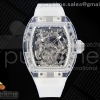 RMF 리차드밀 RM56-02 뚜르비옹 투명케이스 스켈레톤다이얼 화이트투명러버스트랩 RM56-02 Transparent Tourbillon RMF Best Edition Skeleton White Dial on Transparent Rubber Strap
