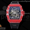 T+F 리차드밀 RM035 레드카본케이스 스켈레톤다이얼 블랙러버스트랩 RM035 Red Carbon T+F Best Edition Skeleton Dial on Black Rubber Strap Clone RMUL2