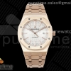 IPF 오데마피게 로얄오크 15400 로즈골드 화이트다이얼 스틸브레이슬릿  Royal Oak 41mm 15400 RG IPF 1:1 Best Edition White Textured Dial on RG Bracelet SA3120 Super Clone