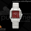 8848F 까르띠에 산토스 27미리 레드다이얼 스틸브레이슬릿 Santos 27mm SS 8848F 1:1 Best Edition Red Dial on SS Bracelet Quartz