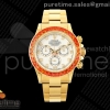SONICF 롤렉스 데이토나 옐로우골드 오렌지사파이베젤 화이트8P다이얼 스틸브레이슬릿 Daytona 116578SACO "Orange Sapphire" SONIC 1:1 Best Edition White Dial on RG Becelet SA4130
