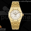 IPF 오데마피게 로얄오크 37미리 15450 옐로우골드  화이트다이얼 스틸브레이슬릿 Royal Oak 37mm 15450 YG IPF Best Edition White Dial on YG Bracelet SA3120 Super Clone