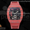 YSF 리차드밀 RM52 블랙 스컬 뚜르비옹 레드카본 레드러버스트랩 RM52 Black Skull Tourbillon Red Carbon YSF Best Edition on Red Rubber Strap