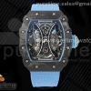 YSF 리차드밀 RM53-02 뚜르비옹 블랙카본 스켈레톤다이얼 블루나일론스트랩 RM53-02 Tourbillon Carbon YSF Best Edition Skeleton Dial on Blue Nylon Strap