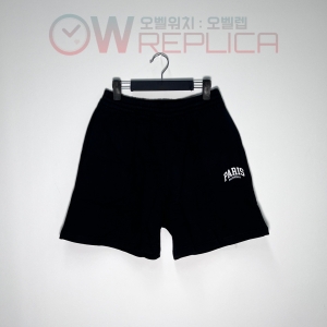 GOD공장 발렌시아가 파리 프린팅 블랙 반바지