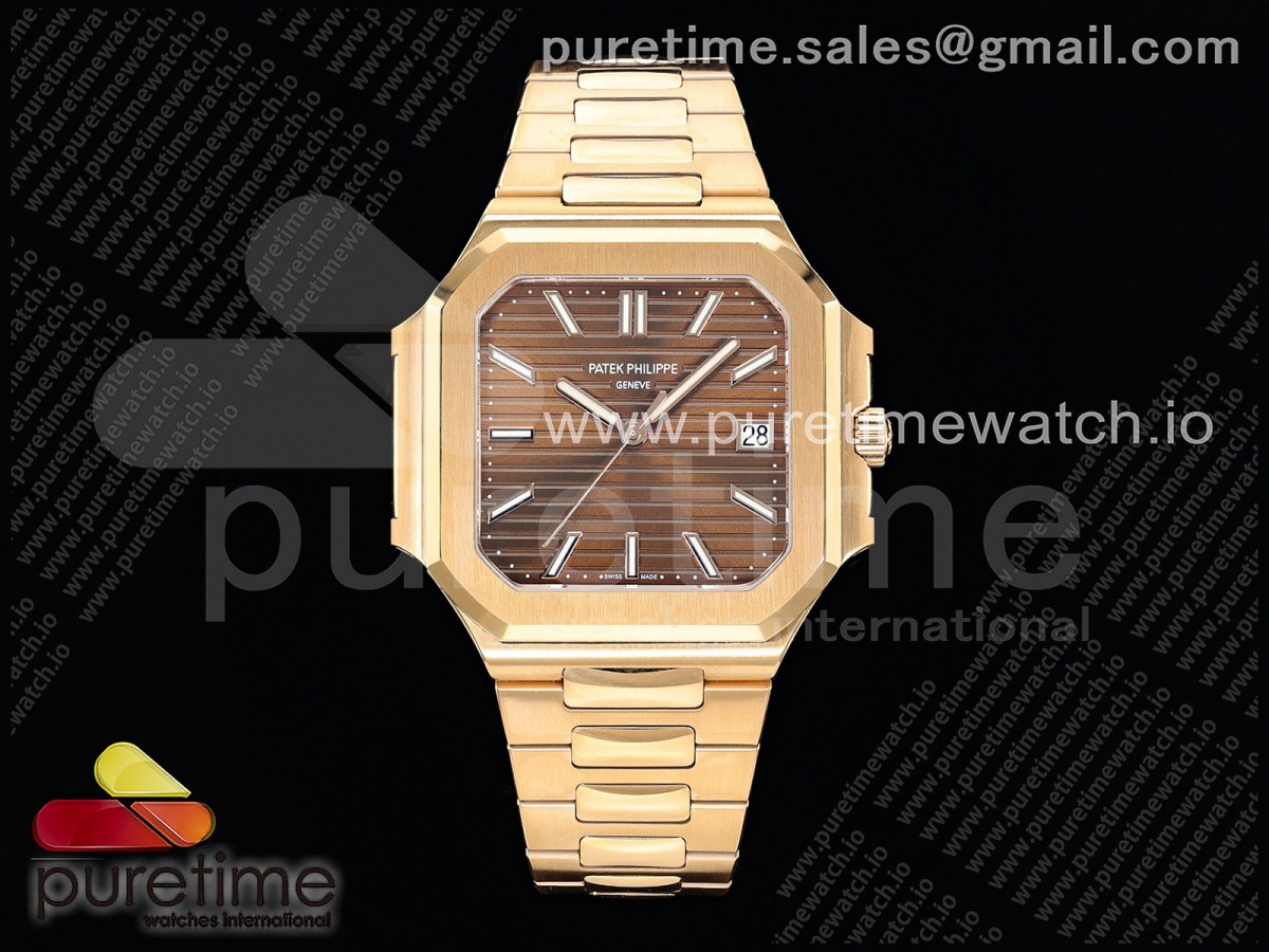 PPF 파텍필립 큐비투스 7128 로즈골 브라운다이얼 스틸브레이슬릿 Cubitus 7128 RG PPF Best Edition Brown Dial on RG Bracelet A330