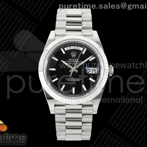 (NEW) VSF V2 롤렉스 데이데이트40 텅스텐(Cu-W) 블랙다이얼 스틸브레이슬릿 182g DayDate 40 228239 VSF 1:1 Best Edition Black Stick Dial on President Bracelet VS3255 V2