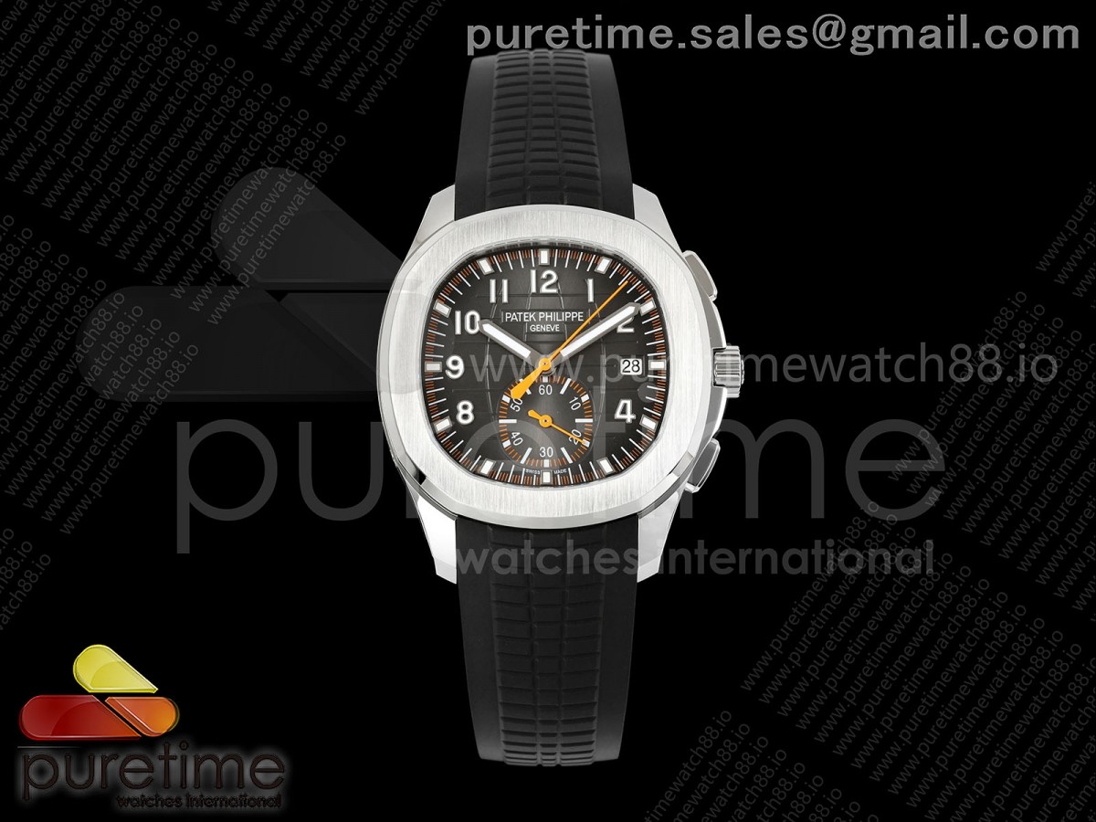 DDF 파텍필립 아쿠아넛 5968 그레이다이얼 블랙러버스트랩 Aquanaut 5968 SS DDF 1:1 Best Edition Gray Dial on Black Rubber Strap A520