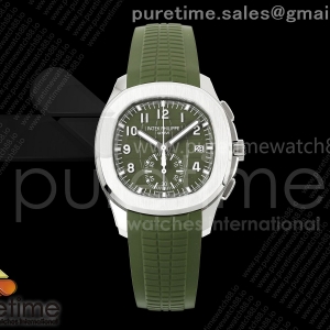 DDF 파텍필립 아쿠아넛 5968 그린다이얼 그린러버스트랩  Aquanaut 5968 SS DDF 1:1 Best Edition Green Dial on Green Rubber Strap A520