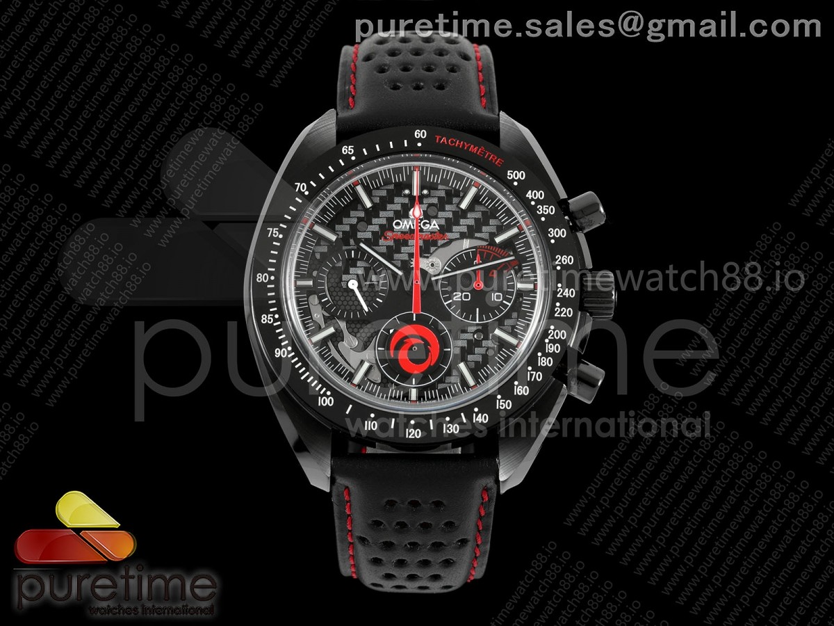 BLSF 오메가 스피드마스터 팀 알링기 블랙세라믹 블랙다이얼 블랙가죽스트랩 Speedmaster Team Alinghi Black Ceramic BLSF Best Edition on Leather Strap Manual Winding Movement