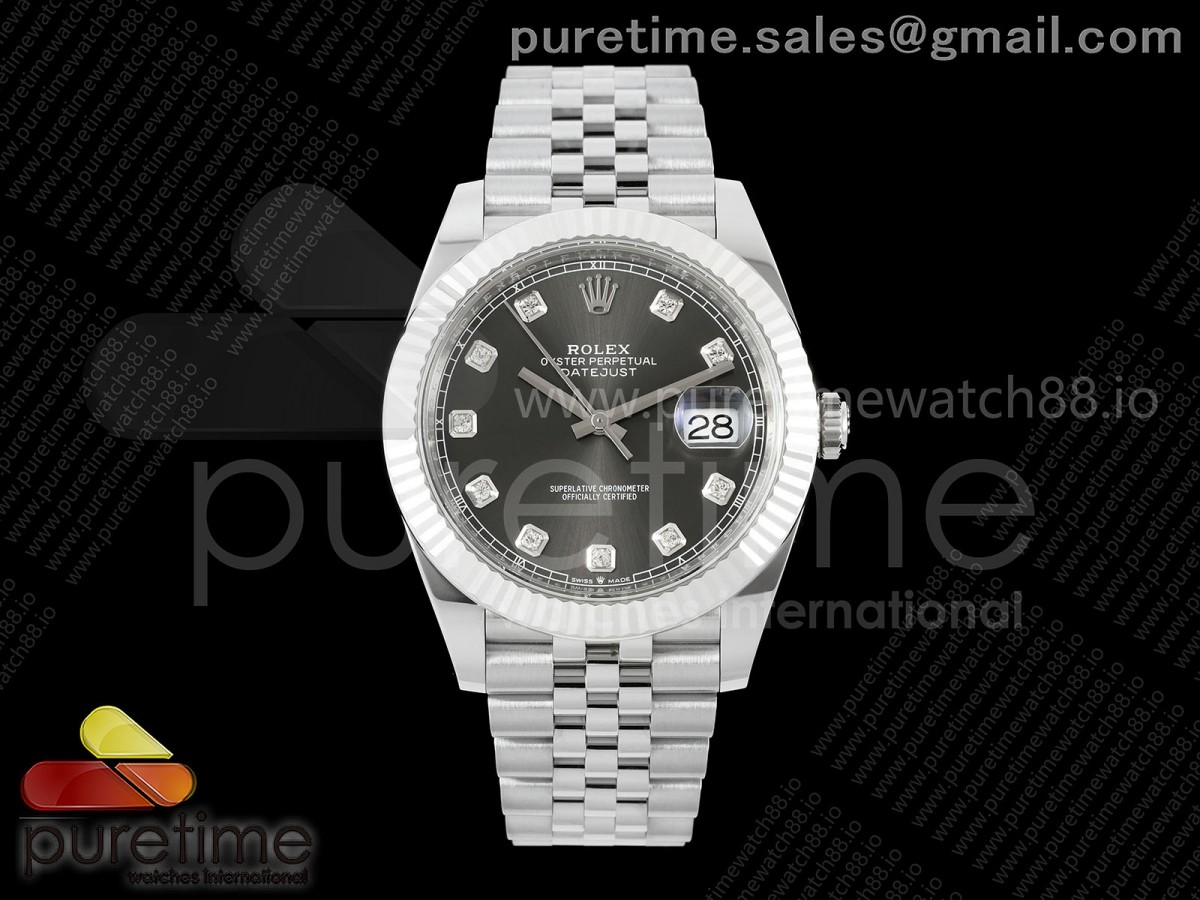 GOLD Maker 골드공장 롤렉스 데이저스트41 프리스프렁 그레이텐포인트다이얼 쥬빌레브레이슬릿 133g DateJust 41 126334 GOLD Maker 1:1 Best Edition Gray Diamonds Dial on Jubilee Bracelet JH3235 (Free Sprung)