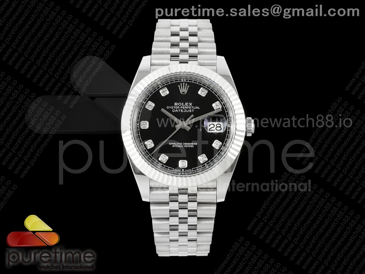 GOLD Maker 골드공장 롤렉스 데이저스트41 프리스프렁 블랙텐포인트다이얼 쥬빌레브레이슬릿133g DateJust 41 126334 GOLD Maker 1:1 Best Edition Black Diamonds Dial on Jubilee Bracelet JH3235 (Free Sprung)