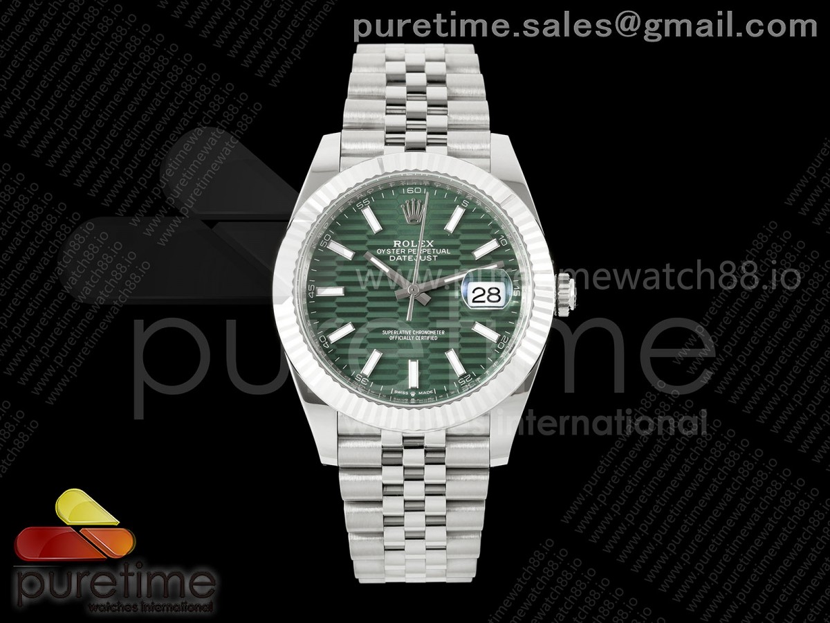 GOLD Maker 골드공장 롤렉스 데이저스트41 프리스프렁 그린텍스쳐다이얼 쥬빌레브레이슬릿133g DateJust 41 126334 GOLD Maker 1:1 Best Edition Green Textured Stick Dial on Jubilee Bracelet JH3235 (Free Sprung)ial on Jubilee Bracelet JH3235 (Free Sprung)