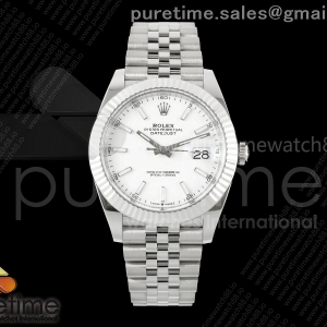 GOLD Maker 골드공장 롤렉스 데이저스트41 프리스프렁 화이트다이얼 쥬빌레브레이슬릿 133g DateJust 41 126334 GOLD Maker 1:1 Best Edition White Stick Dial on Jubilee Bracelet JH3235 (Free Sprung)