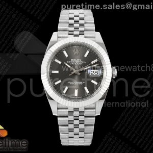 GOLD Maker 골드공장 롤렉스 데이저스트41 프리스프렁 그레이다이얼 쥬빌레브레이슬릿 133g  DateJust 41 126334 GOLD Maker 1:1 Best Edition Gray Stick Dial on Jubilee Bracelet JH3235 (Free Sprung)let JH3235 (Free Sprung)